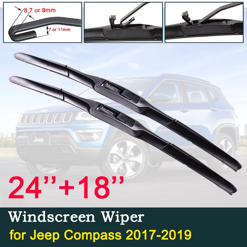 

Car Wiper Blades Windscreen for Jeep Compass 2017 2018 2019 MK2 2nd Gen Front Window Windshield Car Accessories Stickers