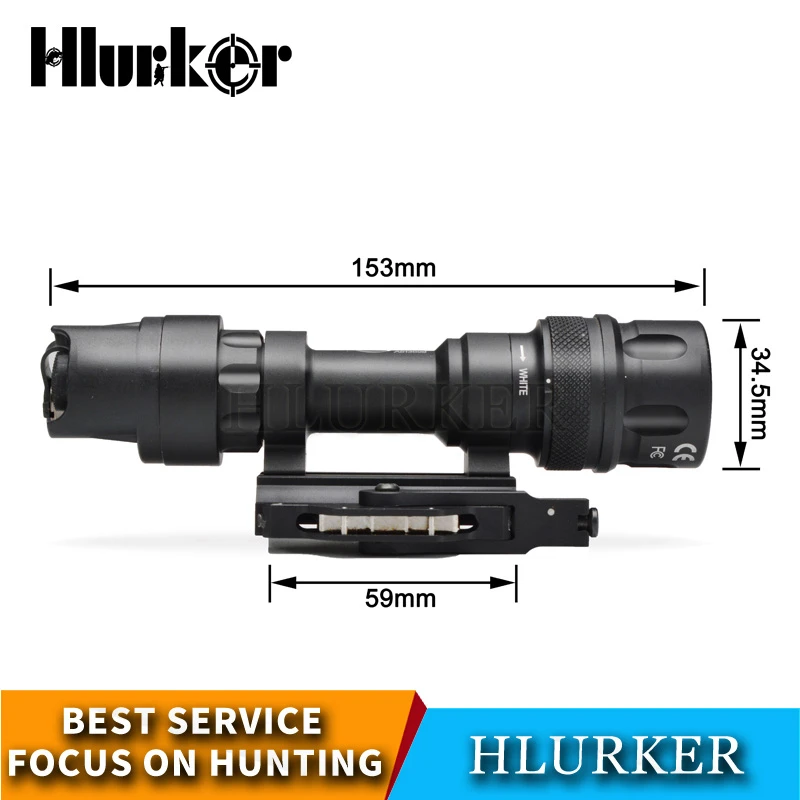 

Hlurker Hunting Scope Optics QD Tactical 500 Lumens LED Scout Flashlight Airsoft AR15 Weapons Gun With Weapon Light Switch Line