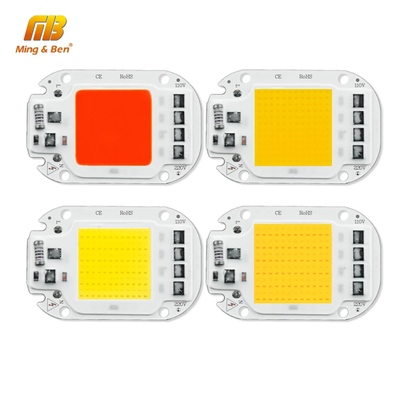 

10PCS LED COB Lamp Chip AC110V 220V 20W 30W 50W Smart IC DIY For LED Floodlight Decor Red Green Blue Yellow Cold Warm Day White