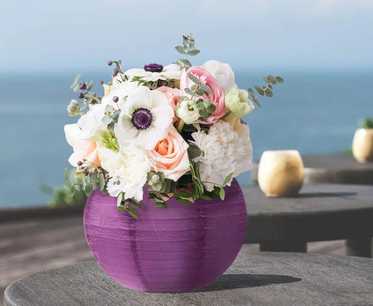 Набор фонарей из 18 штук Королевского фиолетового бумажного фонаря многоразовые