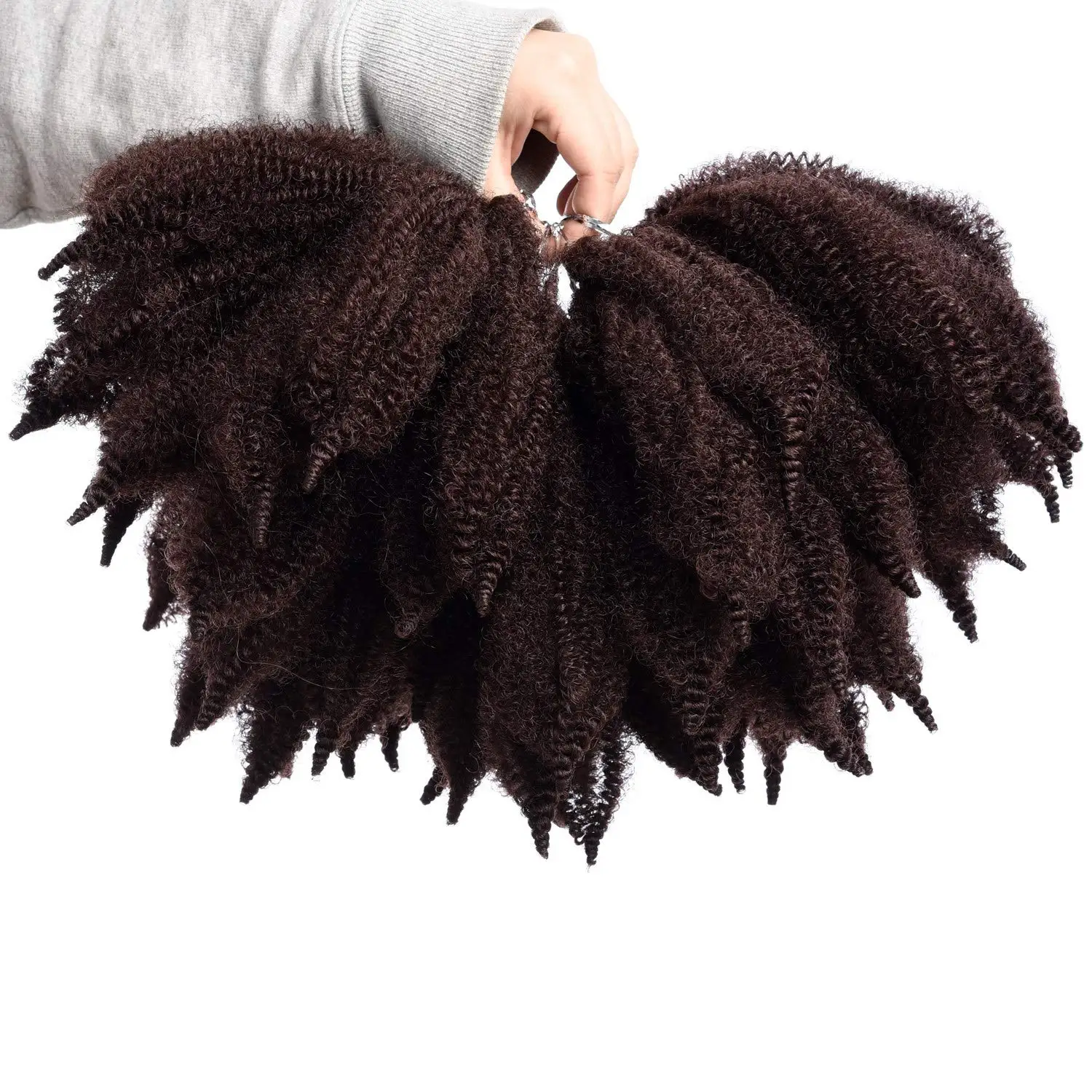 

8 inch Pure Color Marley Braids Hair Crochet Afro Kinky Synthetic Braiding Hair Crochet Braids Hair Extensions Bulk Black Brown