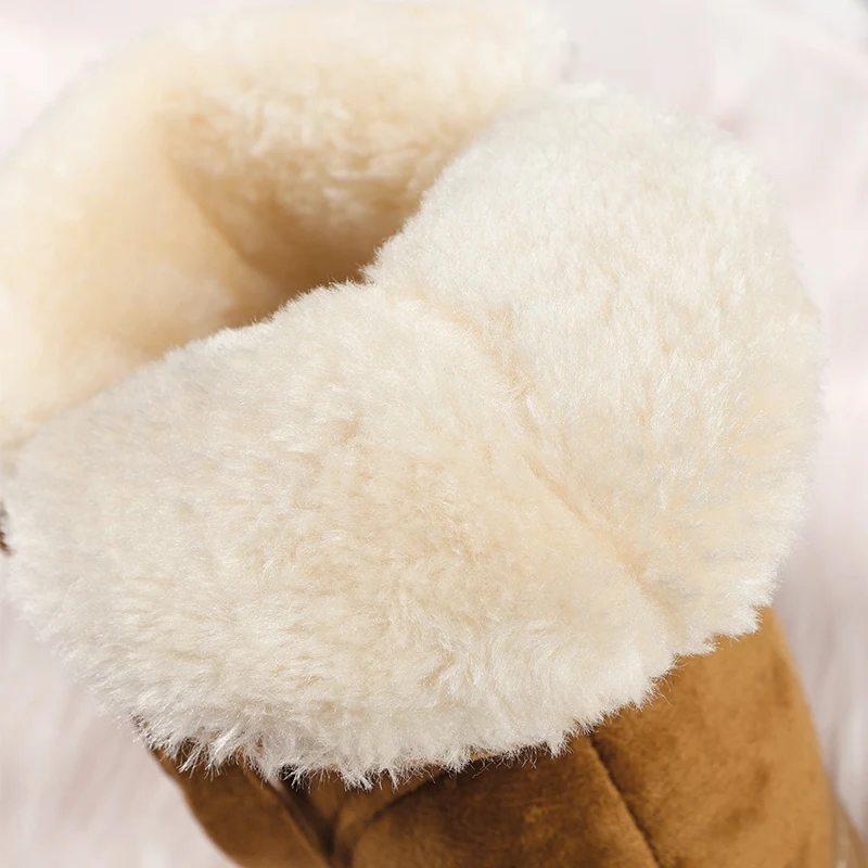 

Women's Snow Ankle Boots Winter Casual Plush Warm Shoes Female Bowtie Rubber Flat Platform Slip On Fashion Footwear SIze 35-42