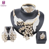 womens wedding bridal bridesmaid rhinestone crystal statement necklace dangle earrings bangle ring party costume jewelry set