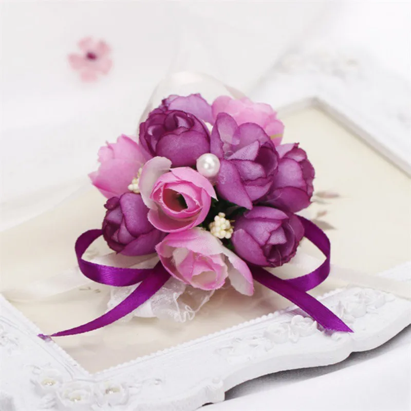 Браслеты для девочек подружек невесты свадьбы цветы на запястье корсажный