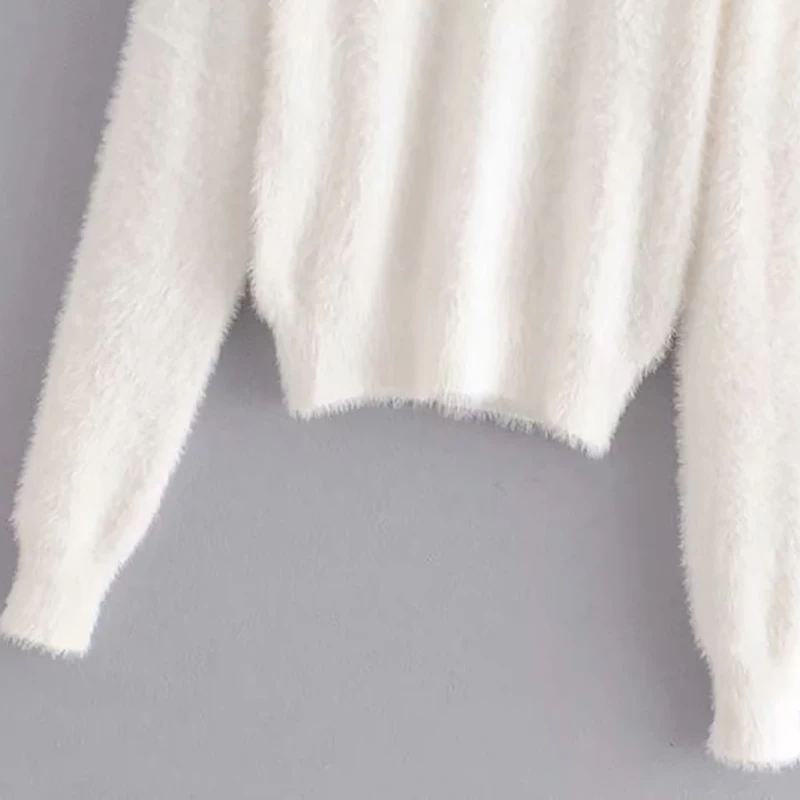 Женские модные мягкие вязаные свитера с бусинами и пуговицами облегающие