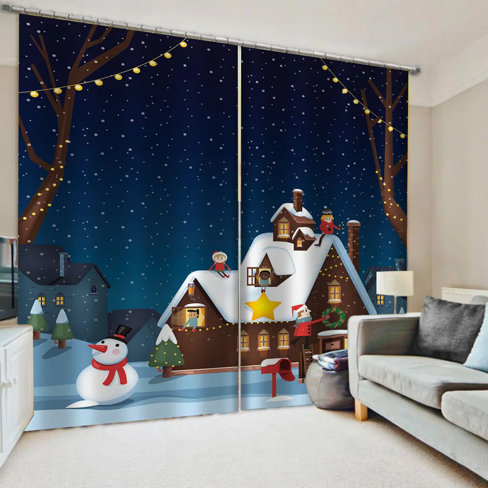 

Customized size Luxury Blackout 3D Window Curtains For Living Room blue cartoon curtains personality curtains