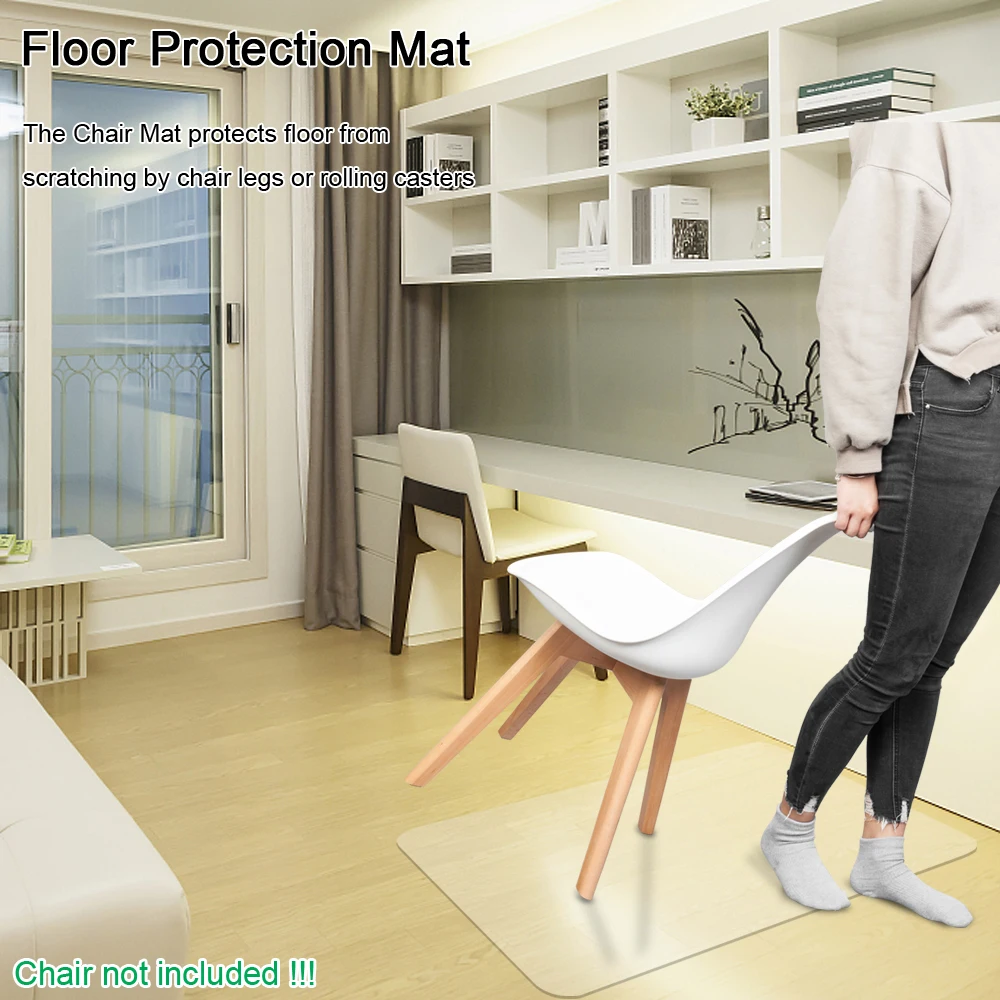 

PVC Dull Polish Chair Mat Protection Floor Mat 90x120x0.2cm Rectangular190812120