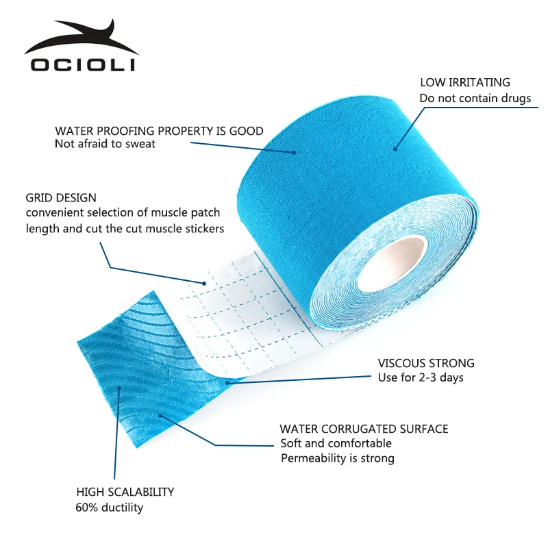 Эластичная кинезиологическая лента Атлетическая облегчение боли спортивная для
