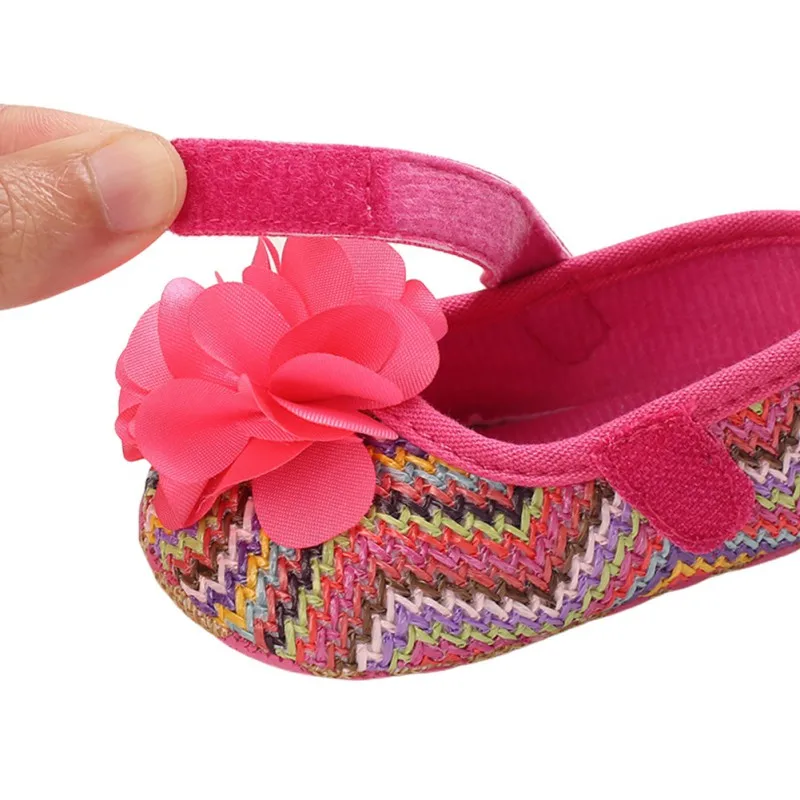 

floral pattern Newborn Baby girl Prewalker Soft Bottom Anti-slip Shoes Footwear Classic Princess Girl Crib Big Flower Shoes
