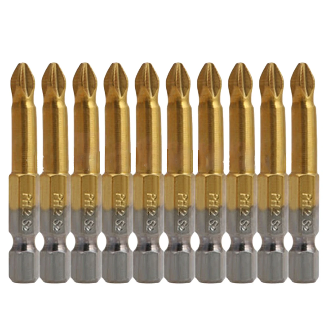 

50mm PH2 Magnetic Screwdriver Bit Set Titanium Coated 1/4" Hex Shank Anti Slip Electric Power Tool Accessories 10pcs/5pcs drill