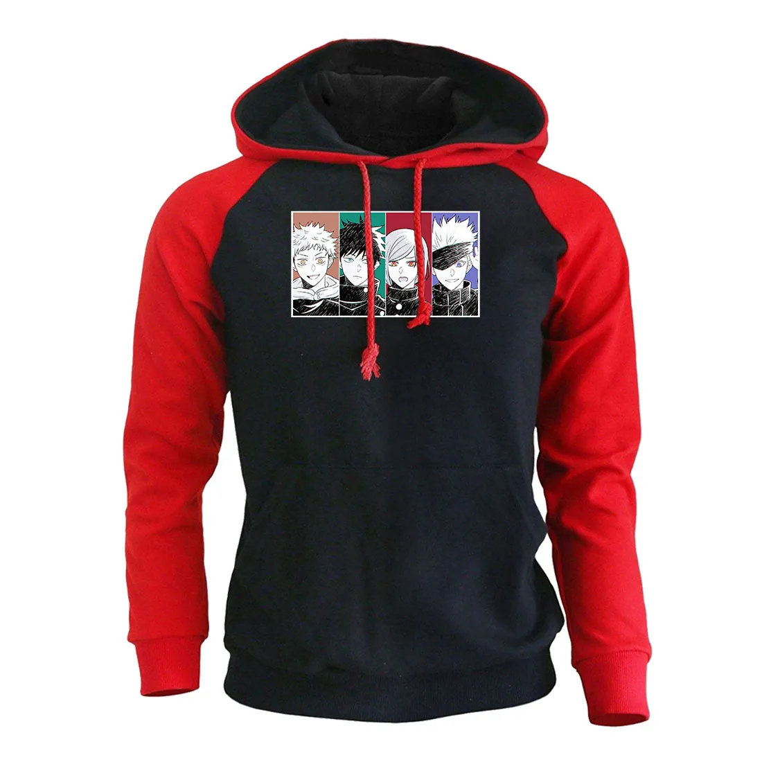 

Jujutsu кайсен группы толстовки с принтом в виде героев мультиков для мужчин модные забавные толстовки с рукавом реглан Япония уличная одежда ...