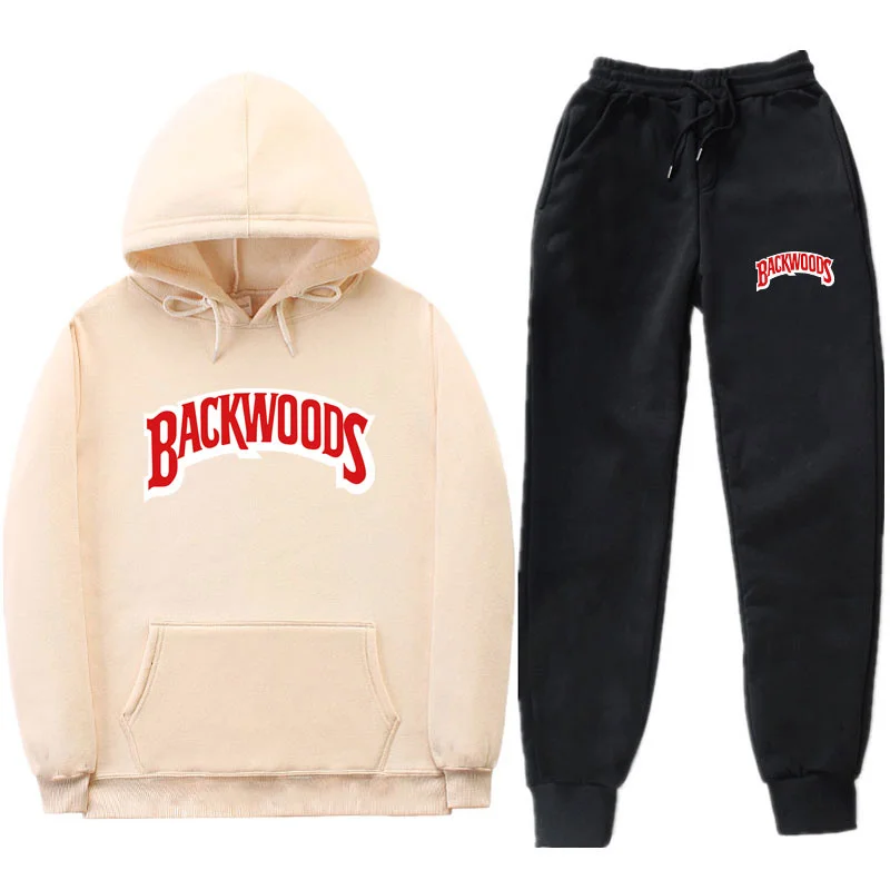 

Streetwear BACKWOODS Hoodie set Tracksuit Men Thermal Sportswear Sets Hoodies and Pants Suit Casual Sweatshirt Sport Suit