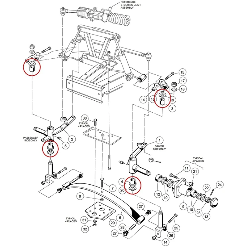 

Spindle Bushing Kit Fits for Club Car DS Golf Cart 1981-Up 7048, 8067, 1016389, 102288401, 1010150