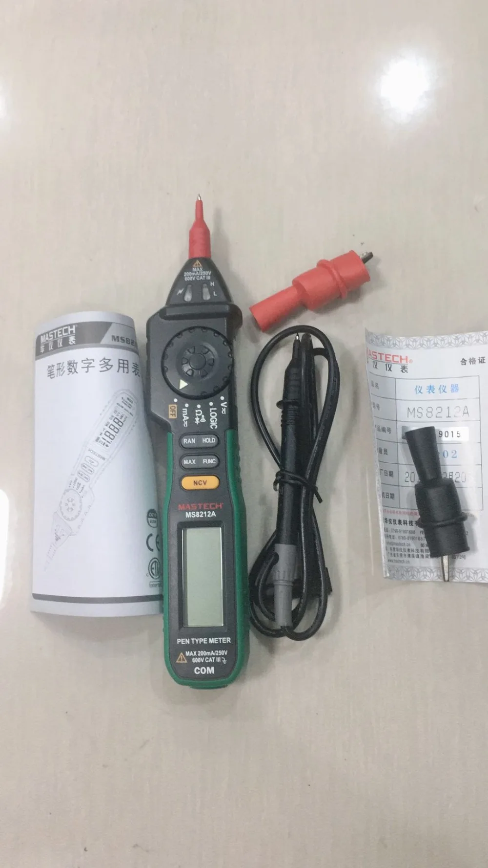 MASTECH MS8212A Ручка Тип Цифровой мультиметр Multimetro DC AC Напряжение Ток Тестер Диод Непрерывность логика Бесконтактное напряжение