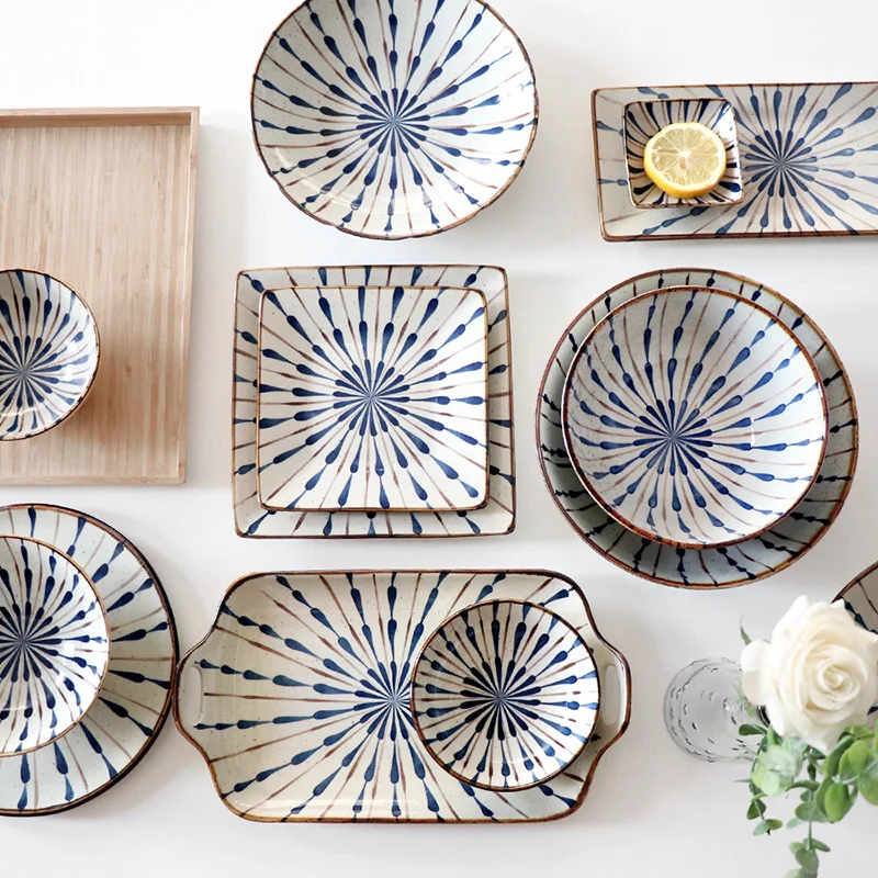 Набор японских керамических столовых приборов чаша для риса блюдо стейка