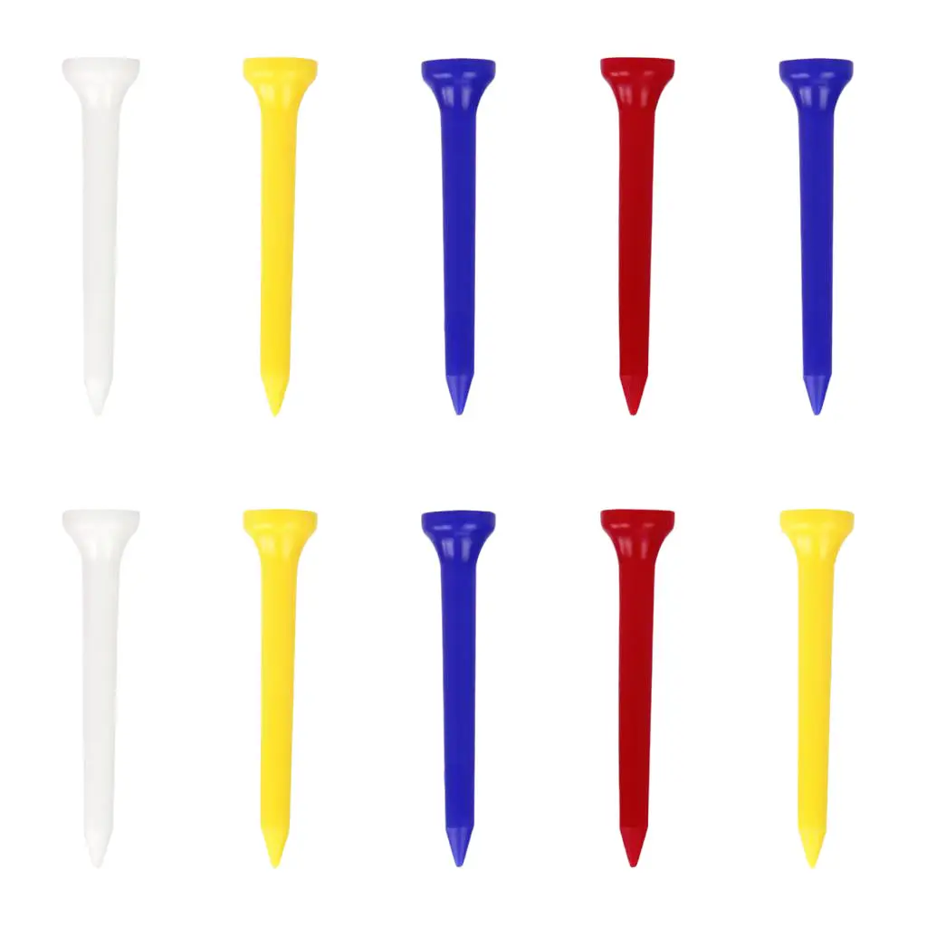 

Plastic Golf Tees Pack of 10 Pieces Multiple Colors 54/70/83mm Sizes Available