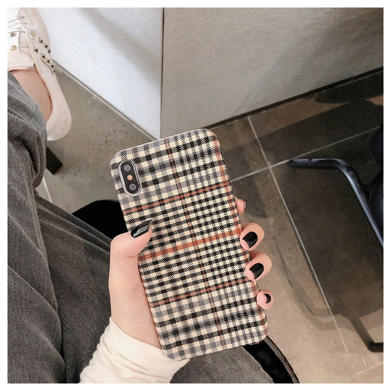 Gimfun Simple Retro Plaid Plush Case for Huawei Honor 9 10 Fabric Hard Plastic Mate Pro P20 P30 Nova3 Back Cover | Мобильные