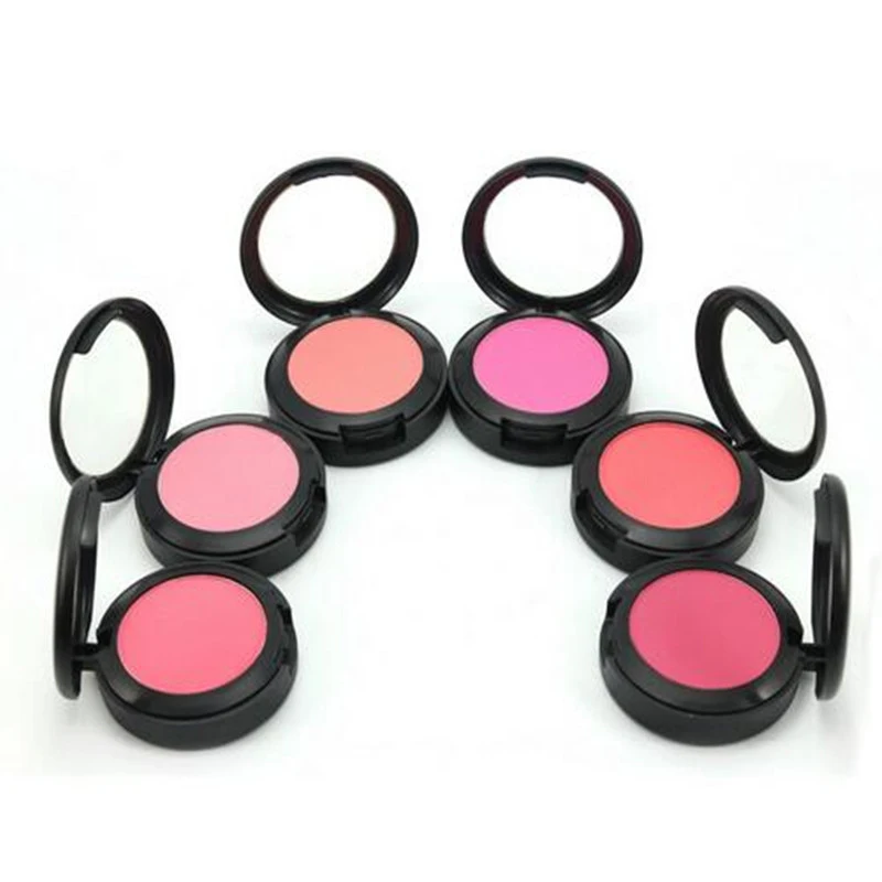 High Quality Brand Makeup Cheek Face Blush Powder 6Color Blusher Powder Pressed Foundation Face Makeup Blusher With Brush
