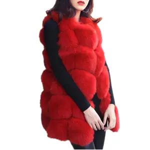 Женский жилет из искусственного меха Lisa Colly, зимняя теплая шуба из лисьего меха