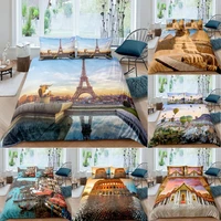 high end france italy rome landscape style 3d print quilt cover 23pcs with pillowcase luxury bedding set 6 design multiple size