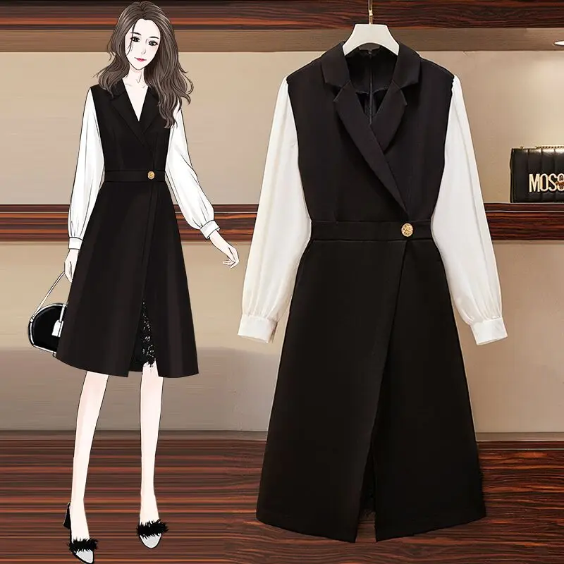 

Женское деловое размера плюс, L-5XL платье с длинным рукавом XXL XXXL 3XL XXXXL 4XL