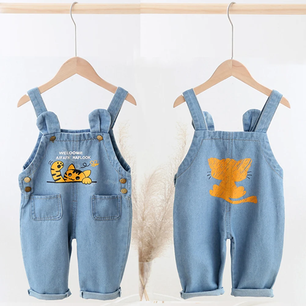 

Toddler Boys Girls Jeans Jumpsuit 2021 Autumn Kids Clothes Children Denim Overalls Baby Pants Rompers Hot Sale Fashion