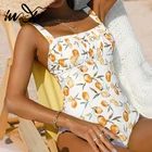 Сплошной купальник In-X с фруктовым принтом, женский купальник-бандо, Женский винтажный Монокини, спортивный купальный костюм, пляжная одежда, боди, 2021