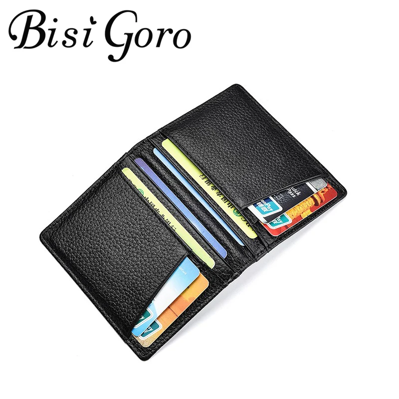 BISI GORO RFID кредитный держатель для карт кошелек супер тонкий мягкий бумажник из