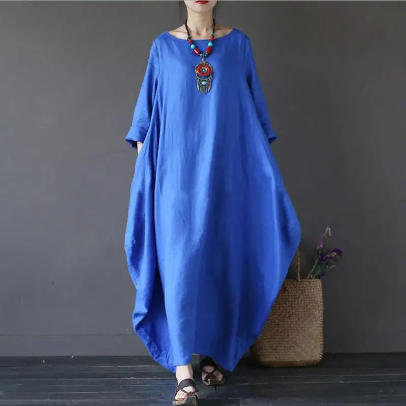 Платья Женская одежда весна осень 2021 модные новые свободные хлопковые окантовки Асимметричные большие ярды