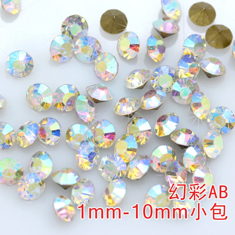 Блестящие кристаллы AB Заостренное заднее стекло стразы искусственное украшение