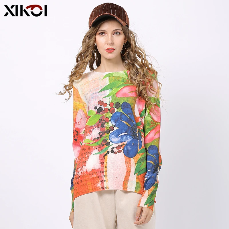 Осенний вязаный свитер Женский Зимний пуловер с круглым вырезом сексуальные