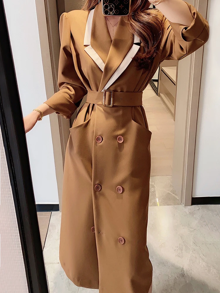 

2020 Spring Autumn New Fashion Women Thin Trench Coat Clothes Long Sleeve Sashes Office Lady Chic Female Windbreaker