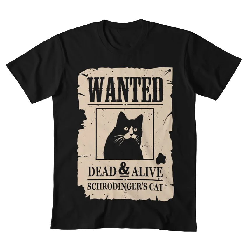 Футболка Schrodinger с принтом в виде желаний мертвых и живых schrodinger | Мужская одежда