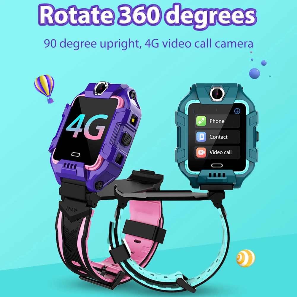 

Kids Smart Watch Waterproof 4G WiFi GPS Activity Tracker Emergency Video Chat Children Smartwatches Step Counter Compatible