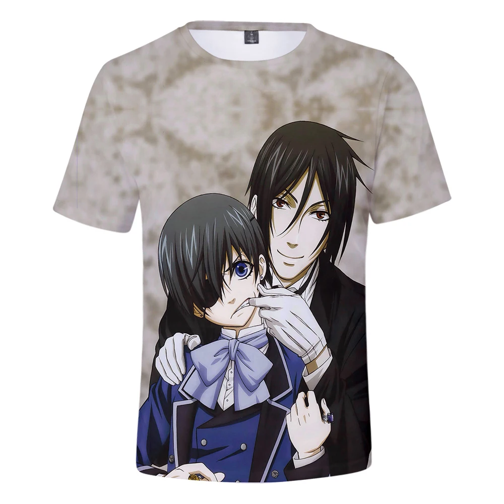 Новинка 2021 классные мужские/женские футболки с 3D-принтом Аниме Черный Батлер