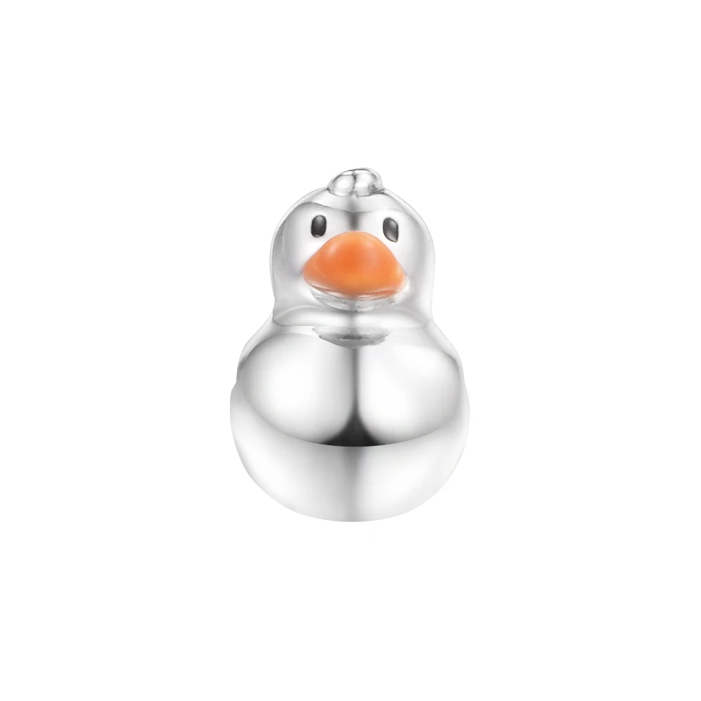

Fits Europe Bracelet Original 925 Sterling Silver Polished Rubber Duck Charm Beads Women DIY Jewelry Gift Berloque 2021 New