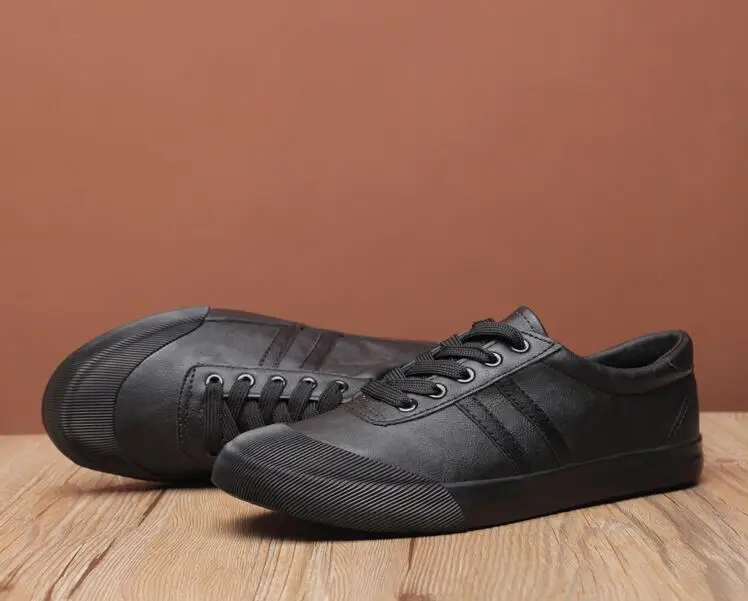 2022 Autumn New Fashion Men Shoes Lace-Up Leather Casual Trend Cool Loafers Flat Skate Shoe | Обувь