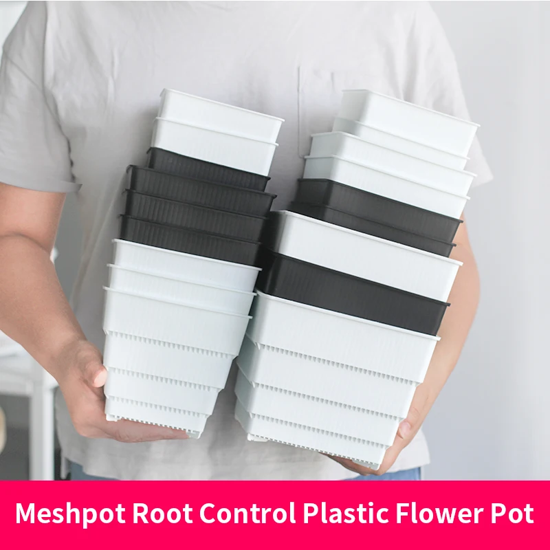 Meshpot 6 см 7 см каблук 10 см, 12 см, 15 см горшки для суккулентов литопс кактус ящик для комнатных растений, Пластик цветочного горшка хороший дренаж с отверстиями для воздуха - изображение