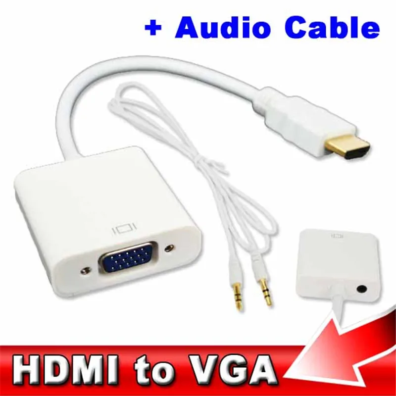 Kebidu 1 шт. видео конвертер папа к VGA RGB Женский HDMI совместимый с кабелем 1080P для ПК