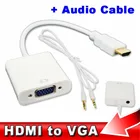 Kebidu 1 шт. видео конвертер папа к VGA RGB Женский HDMI-совместимый с VGA кабелем 1080P для ПК ноутбука
