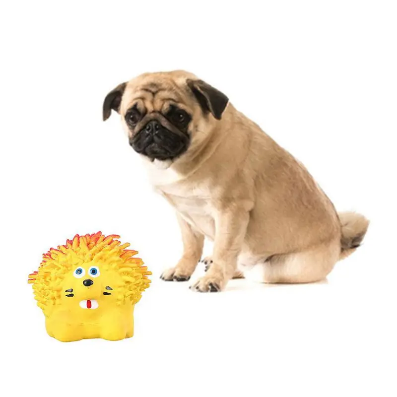 

Pet Dog Grinding Teeth Haired Latex Hedgehog Styling Toy