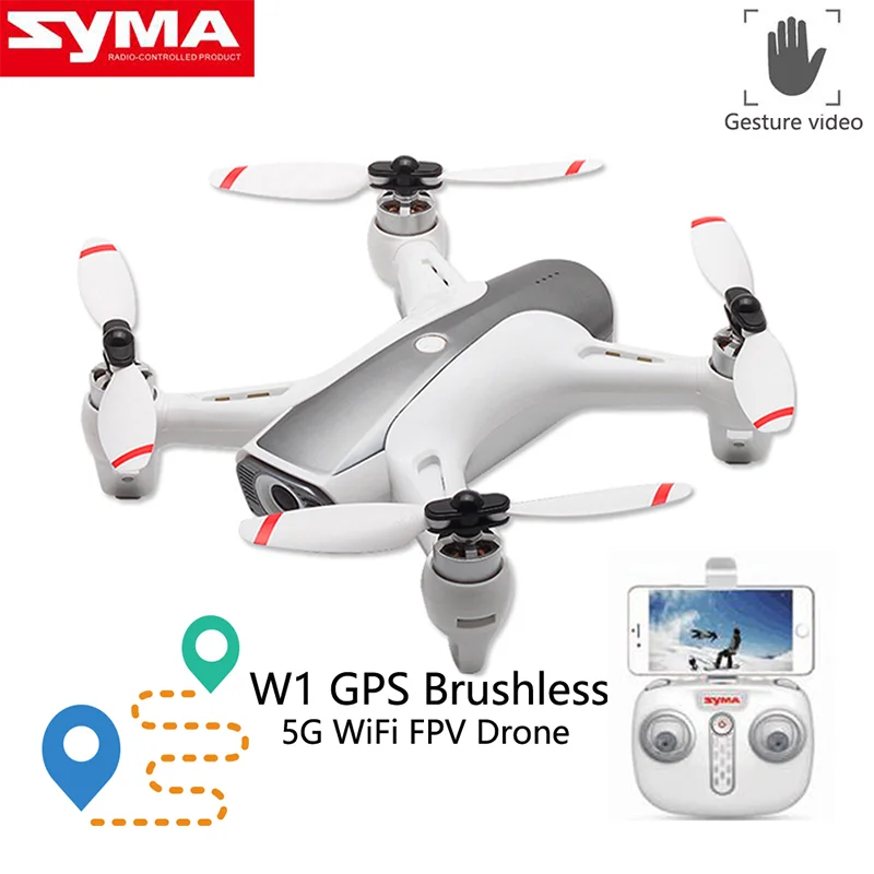 Syma W1 gps Дрон 5G WiFi FPV с камерой HD 1080P Дрон Регулируемый режим следования за мной жесты RC Квадрокоптер дроны vs F11 H117S