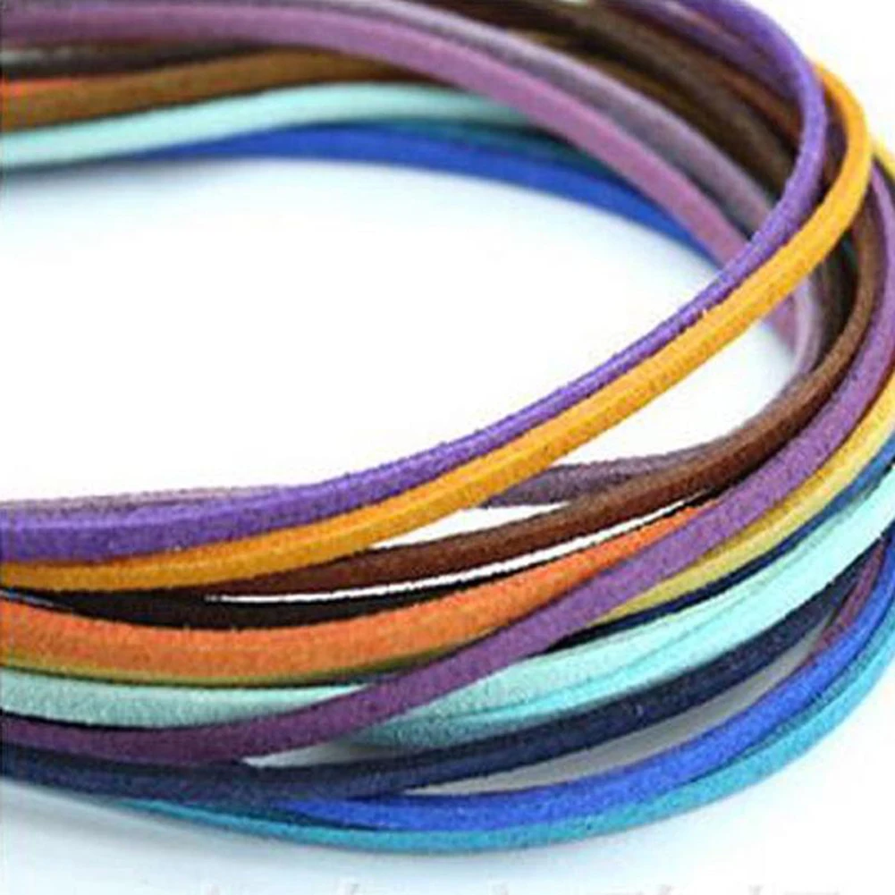 

Unisex Genuine Leather String Rope For DIY Necklace Bracelet DIY Jewelry Making Simple Solid Color 3mm Faux Suede String