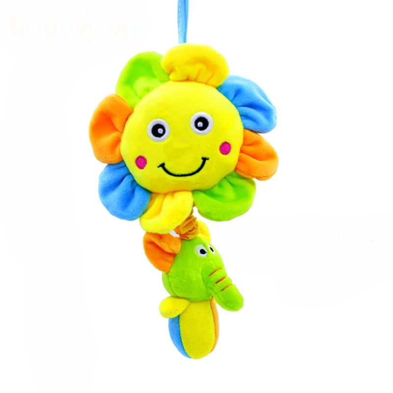 

Cartoon Print Plush Toys Baby Plush Doll Bed Charms Pull The Bell Rattles Toys Star Moon Baby Soft Toys