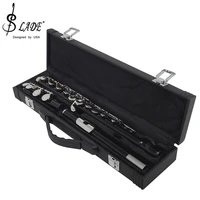 slade black 16 holes flute woodwind instrument closed key add the e key c tone nickel plated concert flute with music case