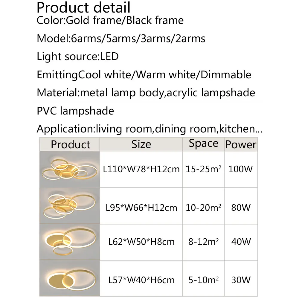 

Modern Led Chandelier For Living room Bedroom Dining room Kitchen Surface Mount Home Ceiling Chandelier Lighting Lamp 110V 220V