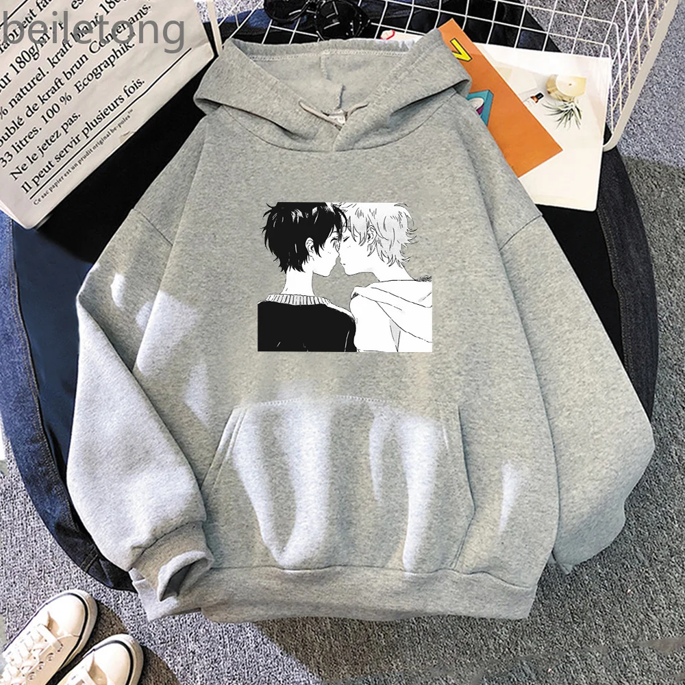 

Umibe No Etranger Pullover Hoodie Womens Mio and Shun Print Hoodies Men Sweatshirt Kawaii Clothes Men Oversized Harajuku Hoody