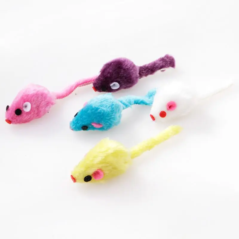 

20 Plush Mice with Catnip and Rattle Sound Made of Real Rabbit Cat Toy Mouse PXPC
