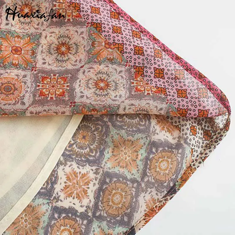 

Huaxiafan Casual Print Maxi Dress Women Vestidos Autumn with Lining Elegant Ladies Long Dresses Loose Female 2020 New Fashion