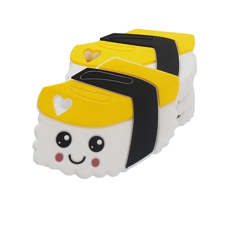 

Chenkai 5PCS Silicone Yolk Sushi Teething Baby Portable Shower Chewing Pendant Food Grade Nursing Sensory Necklace Accessories